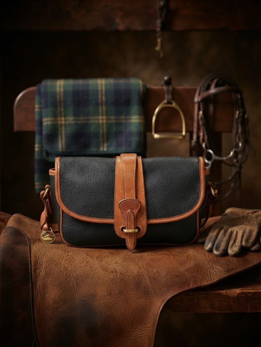 Vintage Dooney & Bourke Equestrian Over-Under Bag
